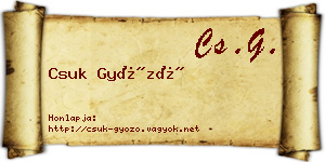 Csuk Győző névjegykártya